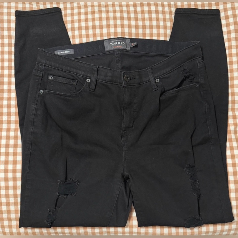 Torrid Premium Black Ripped Jeans